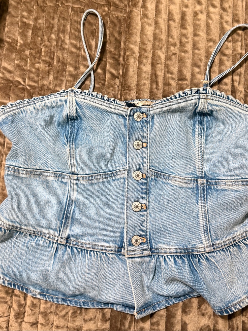 American Eagle Xl Denim Button-Front Top